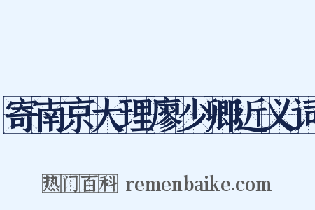 寄南京大理廖少卿近义词是什么意思的图片